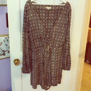 AE long sleeve romper with front tie cut out